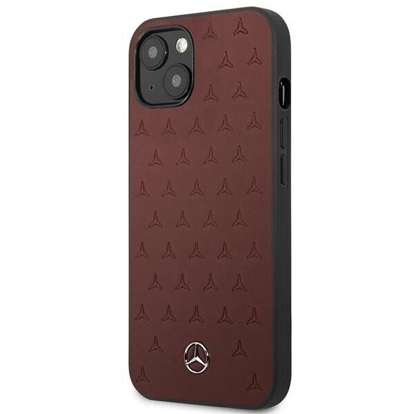Mercedes MEHCP13MPSQRE iPhone 13 6,1" czerwony|red hardcase Leather Stars Pattern (Фото 2)