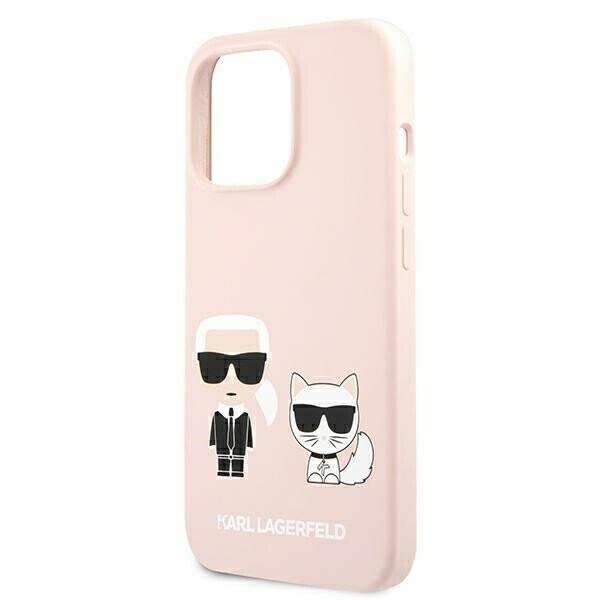 Karl Lagerfeld KLHMP13LSSKCI iPhone 13 Pro  | 13 6,1" hardcase jasnoróżowy|light pink Silicone Ikonik Karl & Choupette Magsafe (Attēls 6)