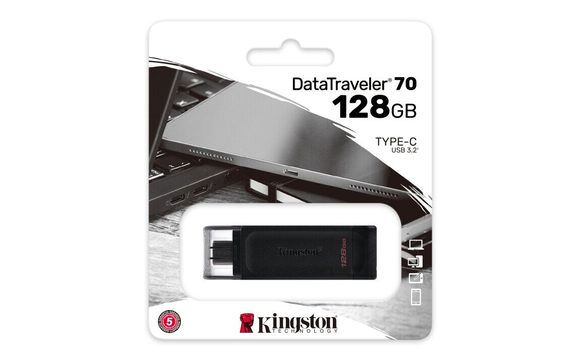 Kingston Technology DataTraveler 70 USB flash drive 128 GB USB Type-C 3.2 Gen 1 (3.1 Gen 1) Black (Фото 7)