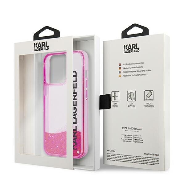 Karl Lagerfeld KLHCP14XLCKVF iPhone 14 Pro Max 6,7" różowy|pink hardcase Liquid Glitter Elong (Attēls 8)