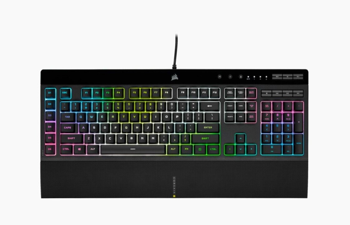 Corsair K55 RGB PRO XT Gaming Keyboard, RGB LED light, NA, Wired, Black (Фото 1)