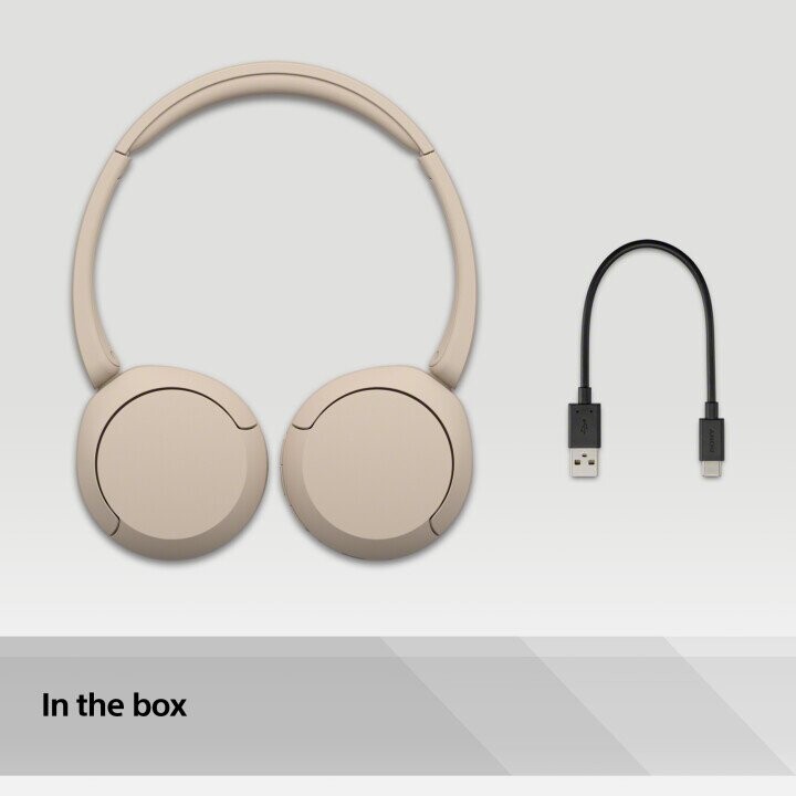 Sony WH-CH520 Headset Wireless Head-band Calls/Music USB Type-C Bluetooth Charging stand Cream (Attēls 7)