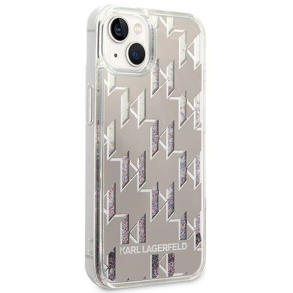 Karl Lagerfeld KLHCP14SLMNMS iPhone 14 6,1" hardcase srebrny|silver Liquid Glitter Monogram (Фото 4)