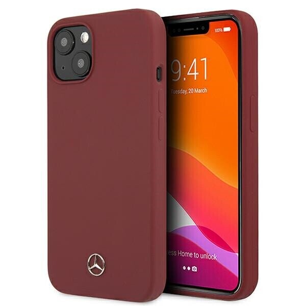 Mercedes MEHCP13MSILRE iPhone 13 6,1" czerwony|red hardcase Silicone Line (Attēls 1)