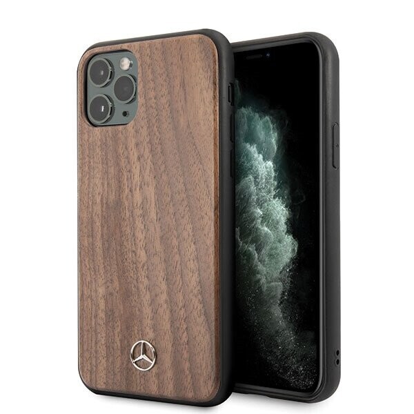 Mercedes MEHCN65VWOLB iPhone 11 Pro Max hard case brązowy|brown Wood Line Walnut (Attēls 1)