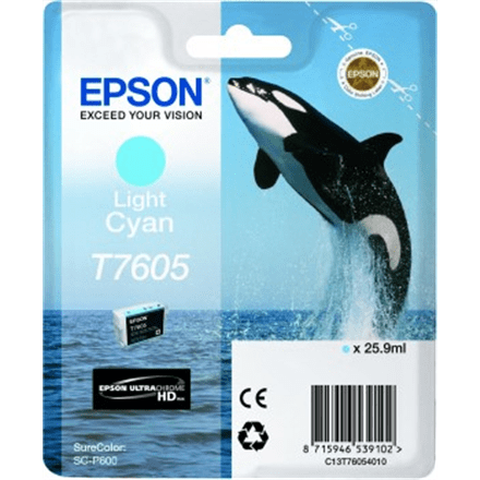 Epson T7605 Ink Cartridge, Light Cyan (Фото 1)