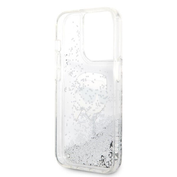 Karl Lagerfeld KLHCP14XLNKHCH iPhone 14 Pro Max 6,7" srebrny|silver hardcase Glitter Karl Head (Attēls 7)