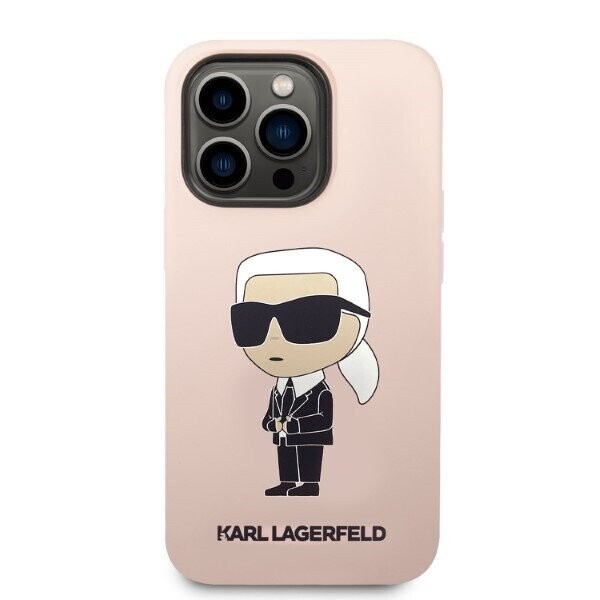 Karl Lagerfeld KLHMP14LSNIKBCP iPhone 14 Pro 6,1" hardcase różowy|pink Silicone Ikonik Magsafe (Фото 3)