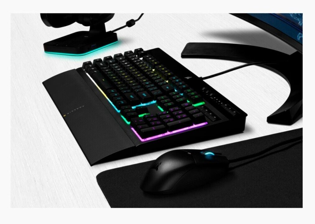 Corsair K55 RGB PRO Gaming Keyboard, RGB LED light, NA, Wired, Black (Attēls 2)