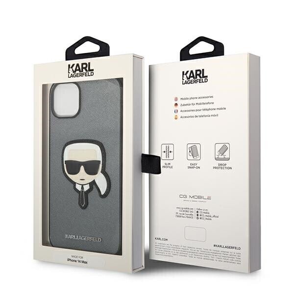 Karl Lagerfeld KLHCP14SSAPKHG iPhone 14 6,1" srebrny|silver hardcase Saffiano Karl`s Head Patch (Фото 8)