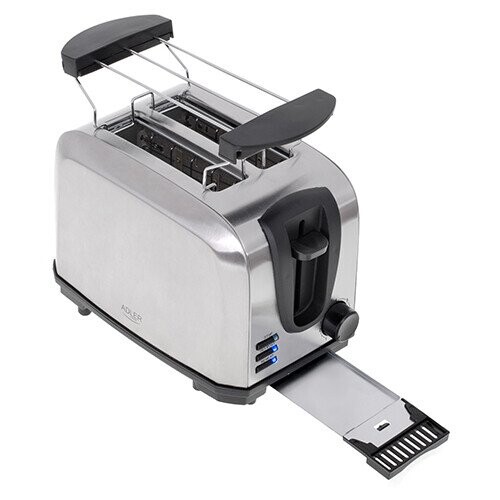 Adler Toaster AD 3222 Power 700 W, Number of slots 2, Housing material Stainless steel, Silver (Attēls 3)