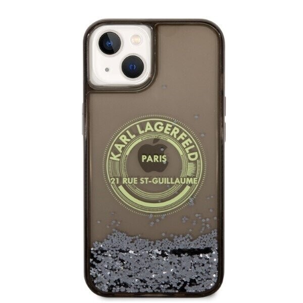 Karl Lagerfeld KLHCP14SLCRSGRK iPhone 14 6,1" czarny|black hardcase Liquid Glitter RSG (Attēls 3)