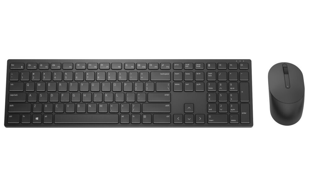 Dell Pro Keyboard and Mouse (RTL BOX)  KM5221W Wireless, Wireless (2.4 GHz), Batteries included, US/LT International (QWERTY), Black (Attēls 1)