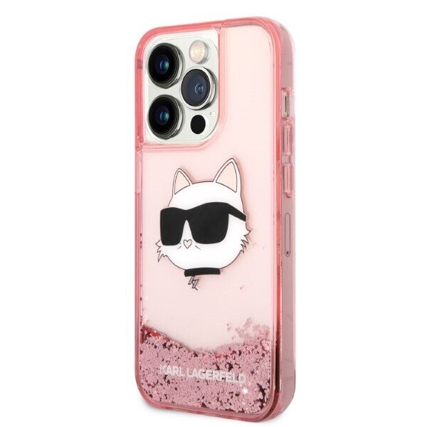 Karl Lagerfeld KLHCP14XLNCHCP iPhone 14 Pro Max 6,7" różowy|pink hardcase Glitter Choupette Head (Attēls 2)