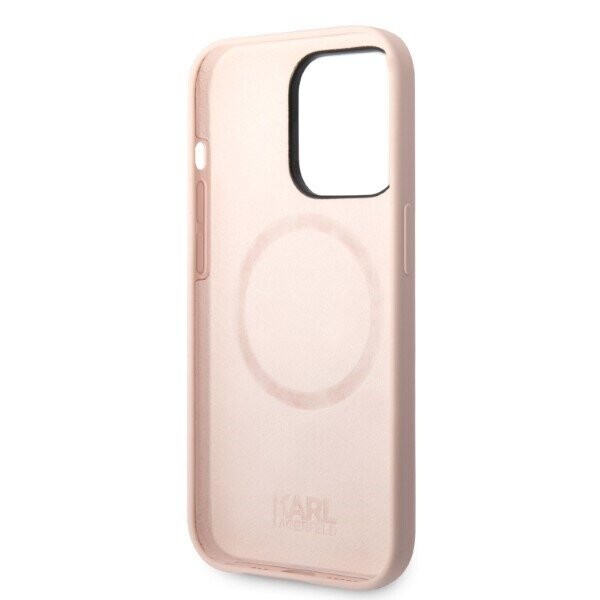 Karl Lagerfeld KLHMP14LSNIKBCP iPhone 14 Pro 6,1" hardcase różowy|pink Silicone Ikonik Magsafe (Attēls 7)