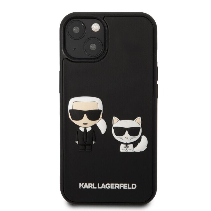 Karl Lagerfeld and Choupette 3D Case for iPhone 13 mini Black (Attēls 1)