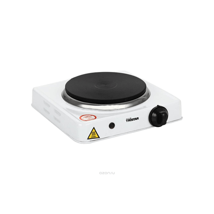 Tristar Free standing table hob KP-6185 Number of burners/cooking zones 1, Rotary, Black, White, Hot plate, Electric (Attēls 1)