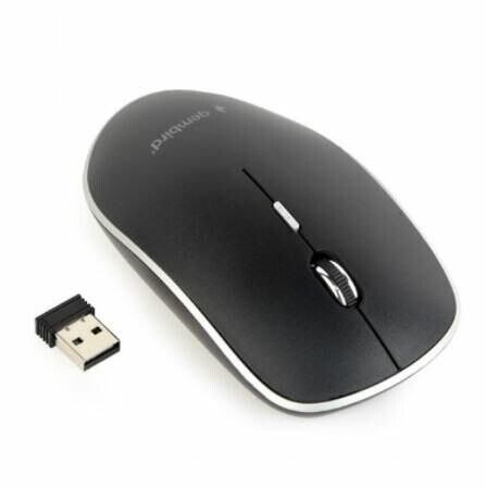 Gembird Silent Wireless Optical Mouse MUSW-4BS-01 USB, Black (Attēls 1)